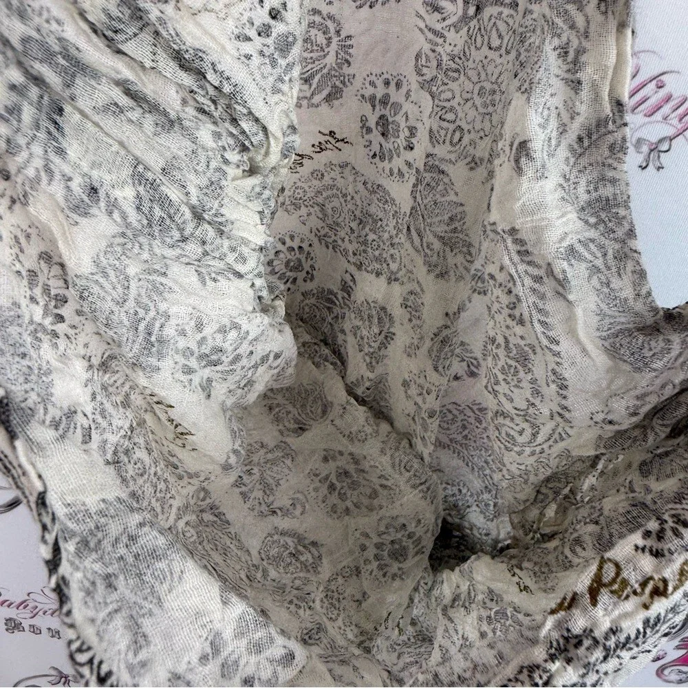 Free People bag long strap tote gold paisley cream Black and White Paisley Top